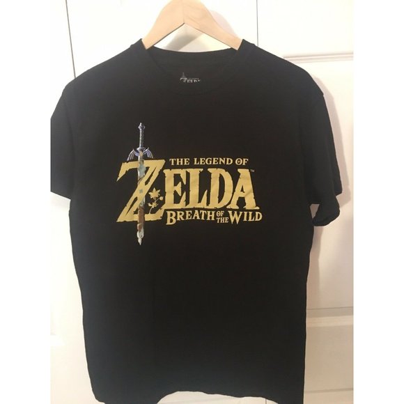 The Legend of Zelda Breath of the Wild Men's‎ Sz M Vintage T-Shirt Black - Picture 1 of 4